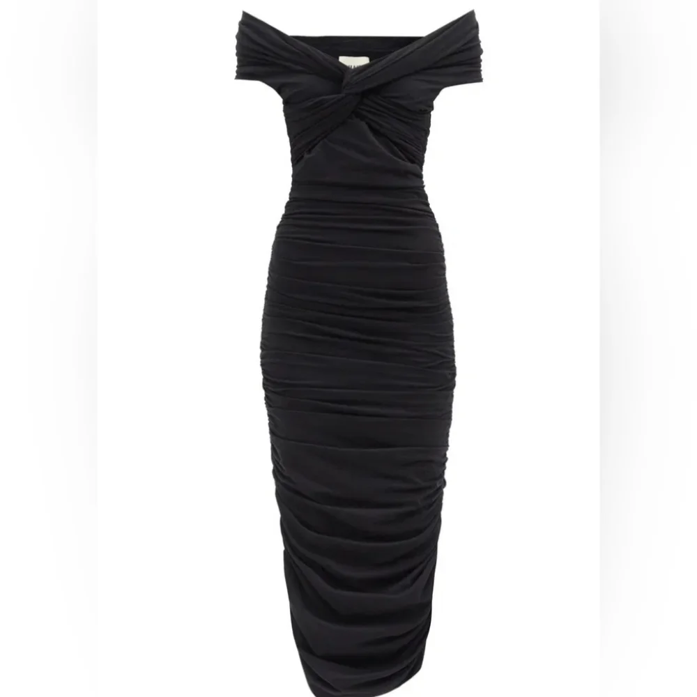 Khaite Black Spence dress in Italian stretch-cotton jersey Size Small - Picture 1 of 12